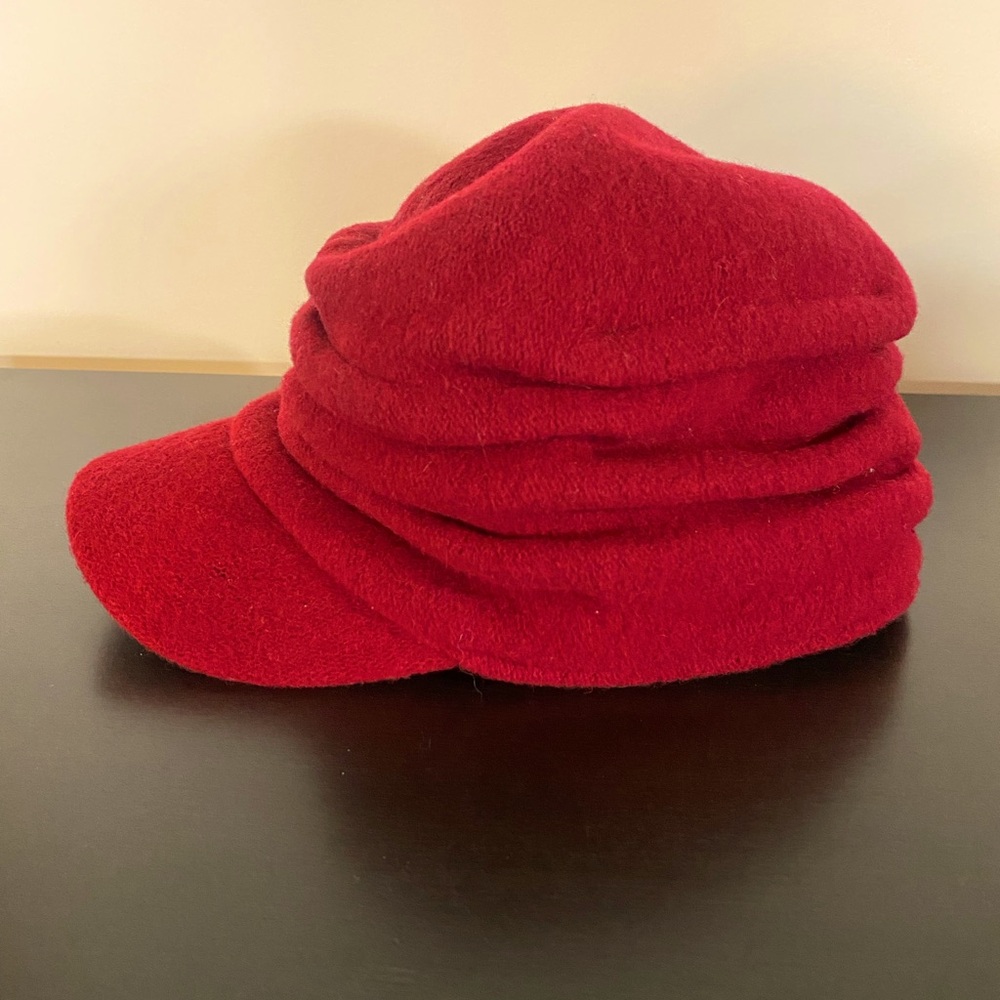 Newsboy Newsie Hat Wool Red Warm Stylish Retro Slouchy Classic